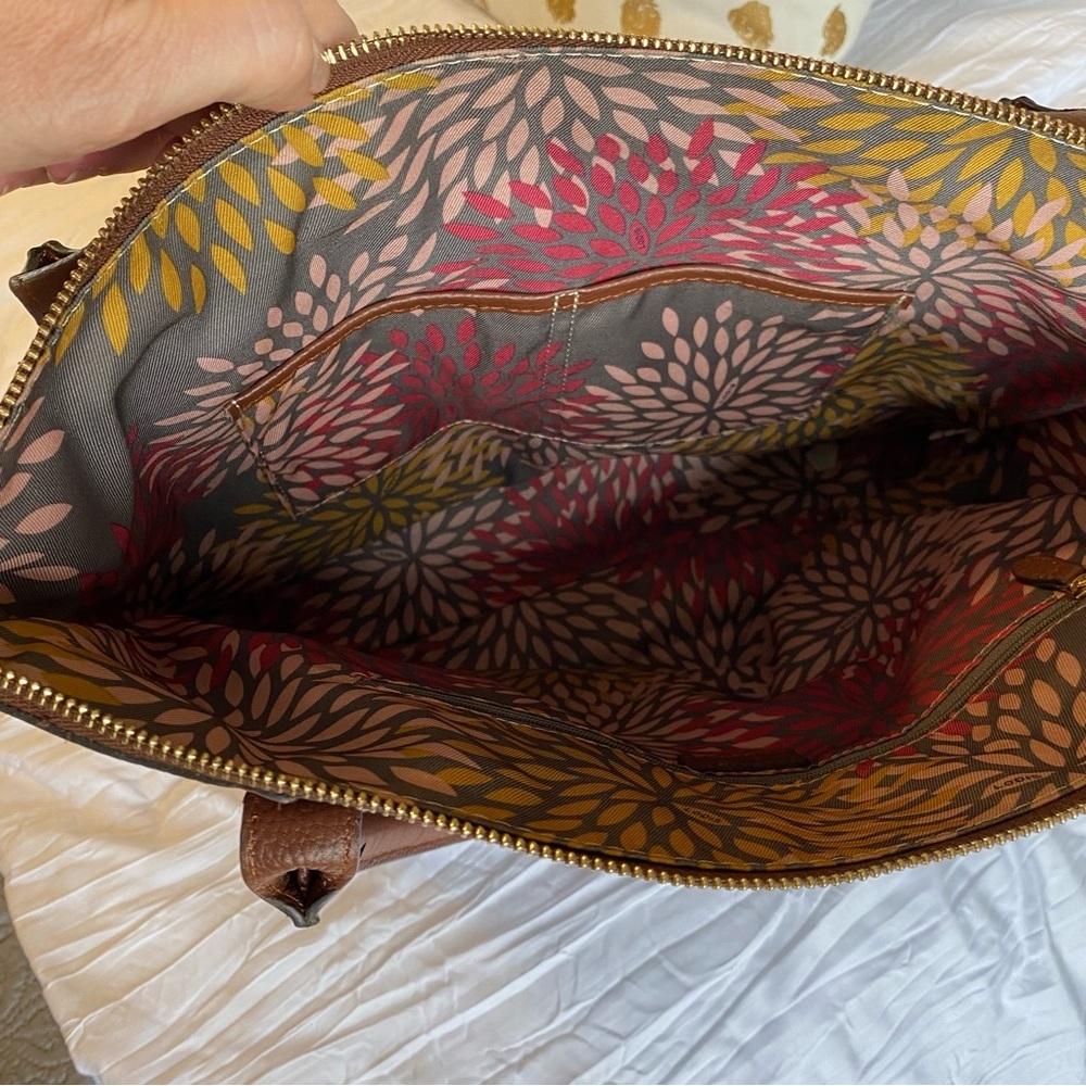 Lodis Kierra Brown Pebble‎ Grain Leather Large Tote Shoulder Bag - Picture 12 of 12